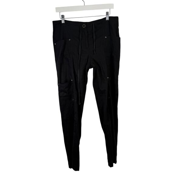 Eileen Fisher Pants - Eileen Fisher Black Linen Blend Cargo Pants Utility Lagenlook Y2K Womens 10